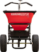 Walk Behind Push Spreader, 100lb Capacity, For Salt, Ice & Snow Melt, Included Grate & Cover With Enclosed Gearbox for Protection.