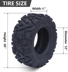 26x12-12 All-Terrain ATV/UTV Tires, Set of 2