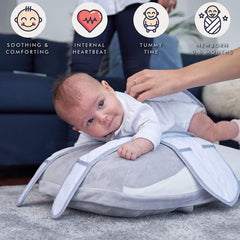 Newborn Comfort Cushion with Gentle Vibration and Heartbeat Sound, Helps Prevent Colic, Relieves Gas and Reflux, Provides Essential Tummy Time