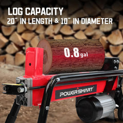 Electric Log Splitter 7-Ton - Efficient Wood Splitter with 3500 Motor Speed, 15 Amp, Horizontal Full Beam Design and Steel Wedge for Firewood & Kindling Cutting