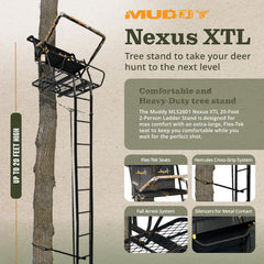 Ladder Tree Stand, 20ft, 500lb Capacity, 2-Person