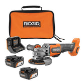 18V Brushless Cordless 4-1/2 in. Paddle Angle Grinder with (2) 4.0 Ah Batteries, Charger, and Bag -AC93044SBN