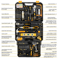 Tool Kit Box Drill Set: Home Mechanic Toolbox with 12V Power Cordless Drill