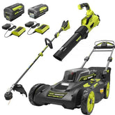 40V Brushless 20-Inch Walk Behind Self Propelled Mower String Trimmer Leaf Blower with (2) Batteries and (2) Chargers - chargers