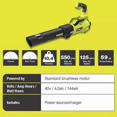 40V Brushless 20-Inch Walk Behind Self Propelled Mower String Trimmer Leaf Blower with (2) Batteries and (2) Chargers