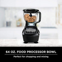 1500W Blender & Processor, 72oz Pitcher, 64oz Bowl, 16oz To Go Cups, Black