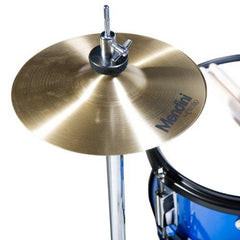 By Drum Set For Kids/Junior – 16 Inch, 5 Piece, Blue Metallic – Starter Drums Kit w/Adjustable Throne, Cymbal, Pedal & Drumsticks – MJDS 5 BL