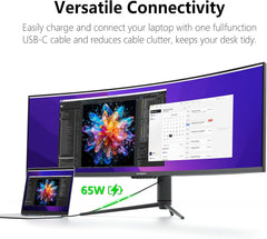 49" Curved Gaming Monitor, 144Hz, HDR400, USB-C