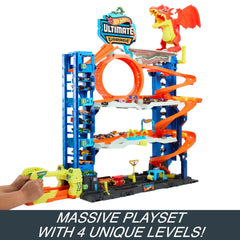 City Ultimate Garage Playset with 2 Die-Cast Cars, Storage for 50+ Cars Child Age 4-8
