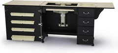 353 Sewing Cabinet with Airlift and Storage, Black