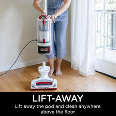 Rotator Professional Lift-Away Upright Vacuum with HEPA Filter, Swivel Steering, LED Headlights, Wide Upholstery Tool, Dusting Brush & Crevice Tool, White/Red, 12, 18, 14.