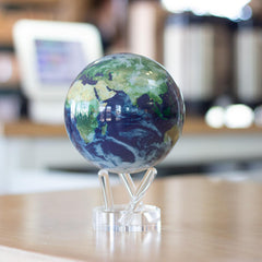 4.5" Self-Rotating Globe Earth with Clouds, Light Powered