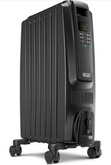 Oil Filled Radiator Space Heater, Quiet 1500W, Adjustable Thermostat, 3 Heat Settings, Timer, Energy Saving, Safety Features, White, , Black