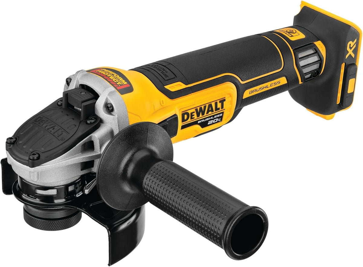 20V * XR Angle Grinder, equipped with spring braking device and sliding , 4-1/2 inches, just the tool
