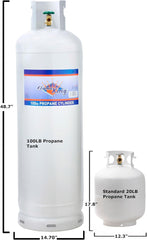 100Lb Steel Propane Tank Cylinder with Pol Valve - valve108270_163892