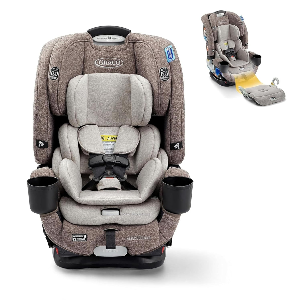 4-in-1 Car Seat, Charlie | Infant to Toddler Car Seat, with 10 Years of Use | Rear-Facing, Forward-Facing and Booster Modes | Safe, Comfortable and Convenient