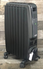 Oil Filled Radiator Space Heater, Quiet 1500W, Adjustable Thermostat, 3 Heat Settings, Timer, Energy Saving, Safety Features, White, , Black
