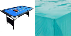 6 Ft Portable Pool Table, Adults Folding Billiards Tables for Game Room with Easy Foldable Storage, Includes Full Set of Billiard Balls, Cues, Chalk & Brush - bil870151