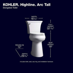 Extra Tall Highline Arc Complete Solution 2-piece 1.28 GPF Single Flush Elongated Toilet in White (Seat Included)