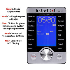3 Quart Programmable Cooker, Stainless Steel, 16 in 1, Silver, Touch Control, UL Certified