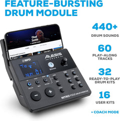 Electric Drum Set with Mesh Pads & Bluetooth
