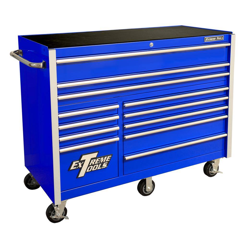 55 in. 12-Drawer Roller Cabinet Tool Chest in Blue
