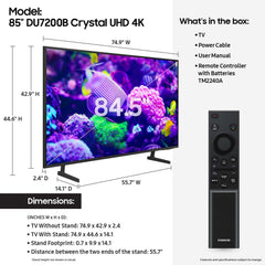 85 Crystal UHD 4K Smart TV with HDR, Motion Xcelerator, and Object Tracking Sound