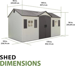 6446 Outdoor Storage Shed, 8 x 15 Foot, Desert Sand