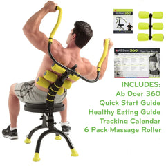 360 Fitness System with 6 Pack Back Roller Provides an Abdominal and Total Body Workout with Aerobics to Burn Calories and Work Muscles Simultaneously.