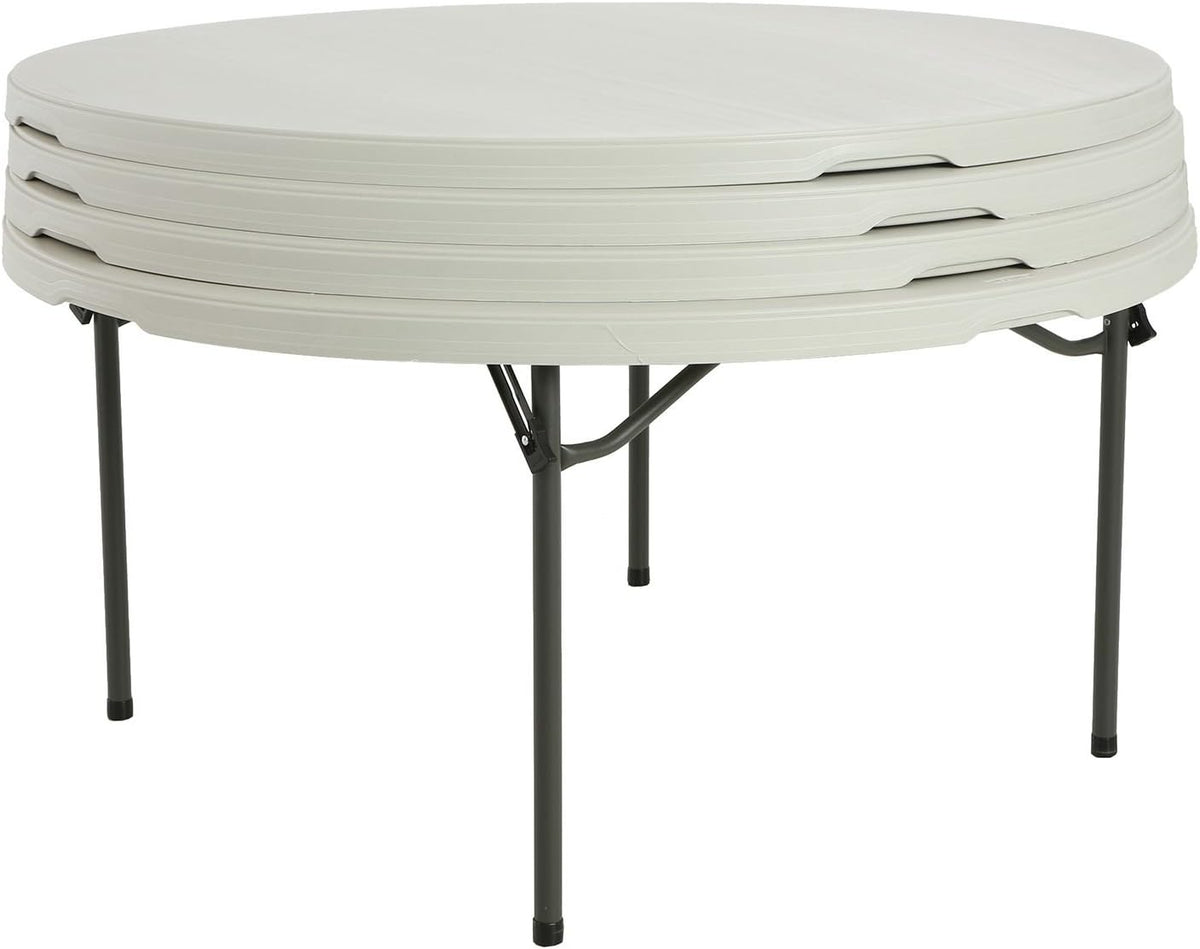 5' Round Folding Table (4 Pack), Commercial Grade, White
