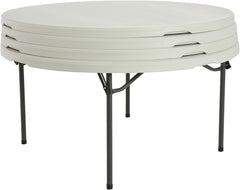 5' Round Folding Table (4 Pack), Commercial Grade, White