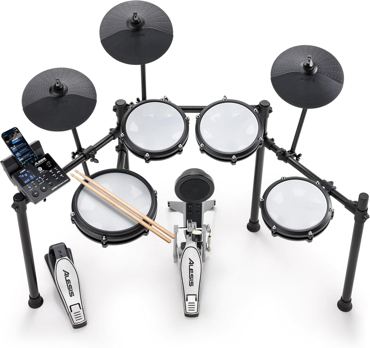 Electric Drum Set with Mesh Pads & Bluetooth