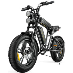 1000W Electric Bike for Adults, Retro-Style, 28mph, 94 Miles Range, 20 Fat Tires, Full Suspension, UL Certified