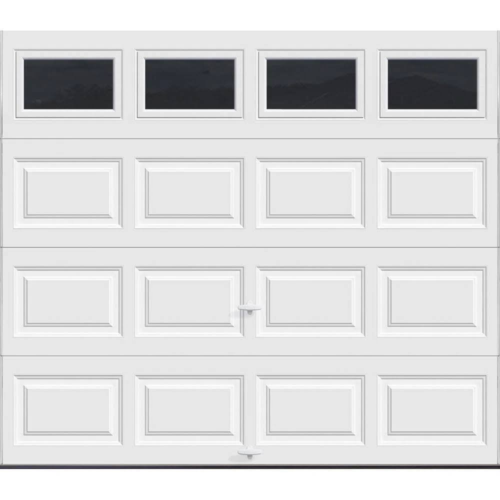Insulated Garage Door 97 ft, R-Value 6.5, White with Plain Window