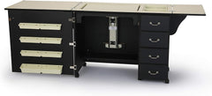 353 Sewing Cabinet with Airlift and Storage, Black